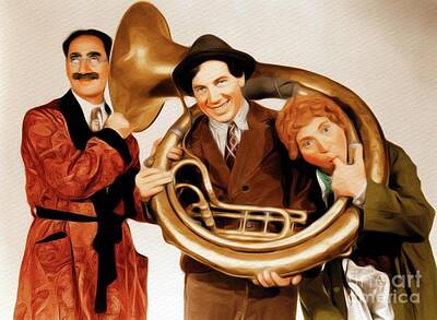 Actors Paintings - Marx Brothers by Esoterica Art Agency