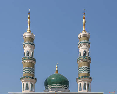 Abstract Square Patterns - Masjid Darul-Ibadah Dome and Minarets DTHCB0240 by Gerry Gantt