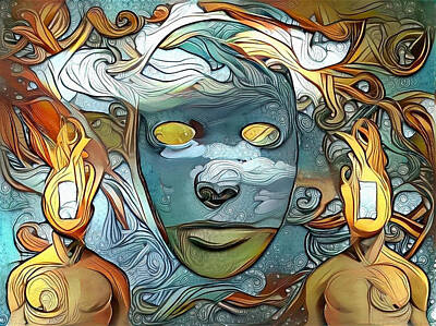 Surrealism Digital Art - Masks by Bruce Rolff