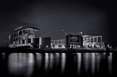 Football Royalty-Free and Rights-Managed Images - McLane Stadium - BW no. 1 by Stephen Stookey