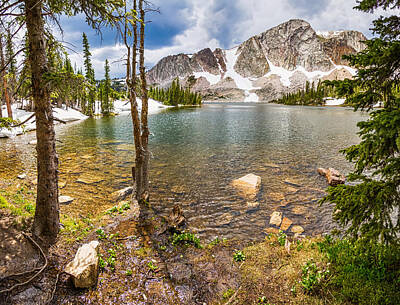 James Bo Insogna Royalty-Free and Rights-Managed Images - Medicine Bow Snowy Mountain Range Lake View by James BO Insogna