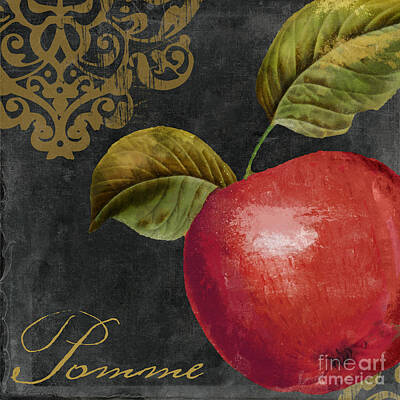 Food And Beverage Paintings - Melange Apple Pomme by Mindy Sommers