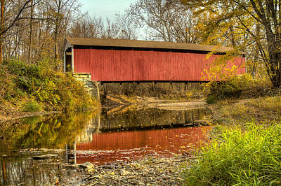 Music Royalty-Free and Rights-Managed Images - Melcher/Klondyke/Marion covered bridge by Jack R Perry