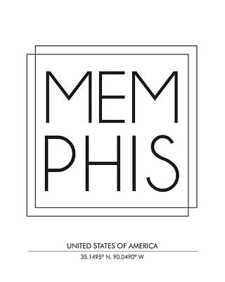 City Scenes Mixed Media Rights Managed Images - Memphis, United States Of America - City Name Typography - Minimalist City Posters Royalty-Free Image by Studio Grafiikka