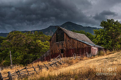 Outerspace Patenets Rights Managed Images - Mendon Utah Barn in Storm Royalty-Free Image by Gary Whitton