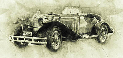 Sports Mixed Media - Mercedes-Benz SSK 1 - 1928 - Automotive Art - Car Posters by Studio Grafiikka