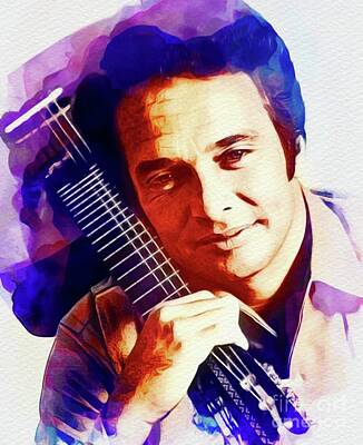 Rock And Roll Rights Managed Images - Merle Haggard, Country Music Legend Royalty-Free Image by Esoterica Art Agency