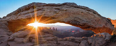 Snails And Slugs - Mesa Arch Morning Panorama at Sunrise by Gregory Ballos