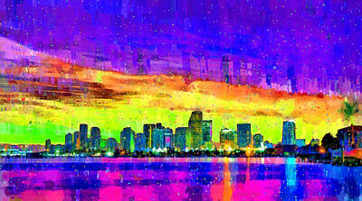 Abstract Skyline Rights Managed Images - Miami Skyline 150 - DA Royalty-Free Image by Leonardo Digenio