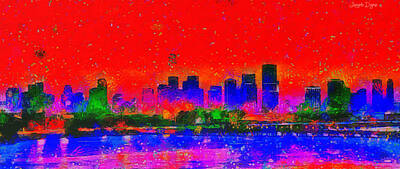Music Tees - Miami Skyline 30 - DA by Leonardo Digenio