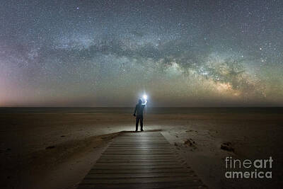Surrealism Photo Royalty Free Images - Midnight Explorer at Assateague Island Royalty-Free Image by Michael Ver Sprill