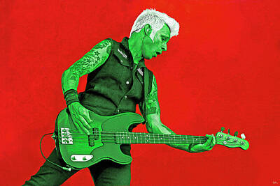 Rock And Roll Digital Art - Mike Dirnt Green Day by Mal Bray