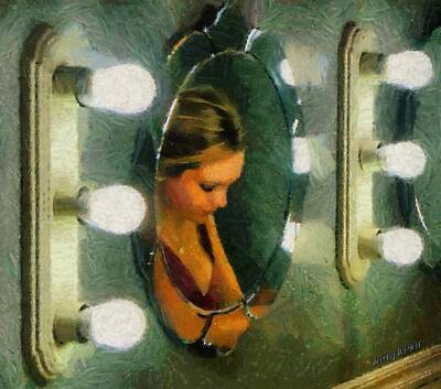 Mother And Child Paintings - Mirror Mirror on the Wall by Jeffrey Kolker