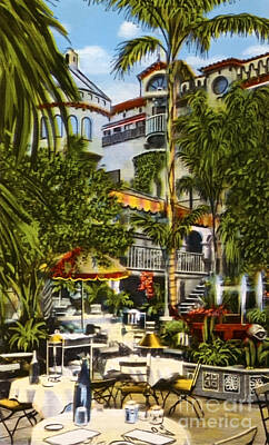Cities Royalty-Free and Rights-Managed Images - Mission Inn Spanish Patio 1940s by Sad Hill - Bizarre Los Angeles Archive