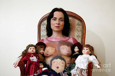 Comics Photos - Model With Porcelain Dolls by Ilan Rosen