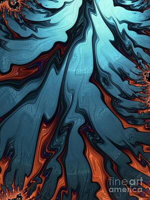 Abstract Flowers Digital Art - Molten Lava by Esoterica Art Agency