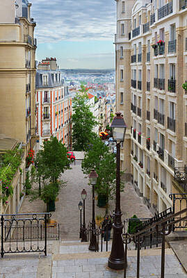 Paris Skyline Photos - Monmartre Street in Paris by Anastasy Yarmolovich