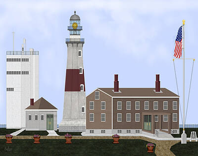 Beach House Shell Fish - Montauk Point Lighthouse Long Island New York by Anne Norskog