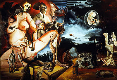 Surrealism Paintings - Monument To The Unborn War Hero by Otto Rapp