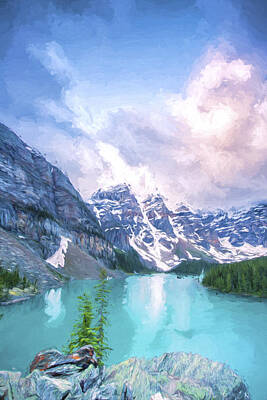Mountain Digital Art - Moraine Cloud Bursting II by Jon Glaser