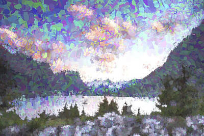 Mountain Digital Art - Morning Colors on the Lake II by Jon Glaser