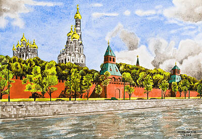 War Ships And Watercraft Posters - Moscow River by Svetlana Sewell