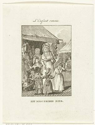 Studio Grafika Patterns Rights Managed Images - Mother with children at stall with toys, Jan Lucas van der Beek, after Isaac van Haastert, 1781 - 17 Royalty-Free Image by Isaac van Haastert