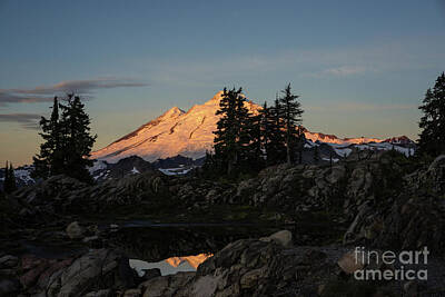 Target Threshold Nature Royalty Free Images - Mount Baker Sunrise Glow Reflected Royalty-Free Image by Mike Reid