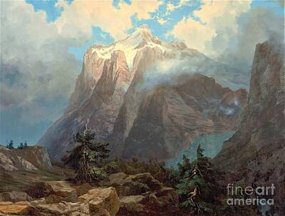 Mountain Paintings - Mount Brewer Kings canyon by Thea Recuerdo