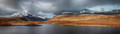 Mountain Rights Managed Images - Mountain Pano from Knockan Crag Royalty-Free Image by Grant Glendinning
