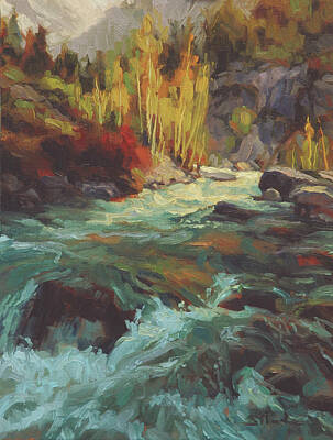 Mountain Paintings - Mountain Stream by Steve Henderson