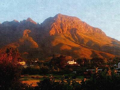 Birds Paintings - Mountain View From A Guest House Balcony. L B by Gert J Rheeders