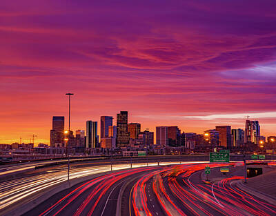 Mountain Royalty-Free and Rights-Managed Images - Mountain Wave Cloud Sunrise Over I-25 by Bridget Calip