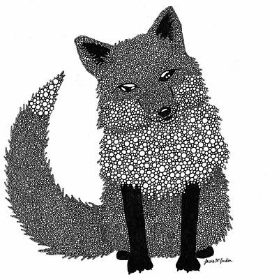 Recently Sold - Mammals Drawings - Ms. Fox by Laura McLendon