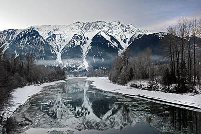 Catch Of The Day - Mt Currie reflected in Lillooet river Pemberton by Pierre Leclerc Photography