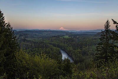 Christmas In The City - Mt Hood at Sunset in Spring by John McGraw