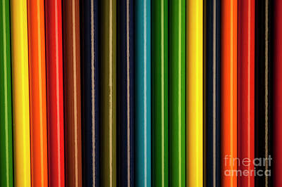 Abstract Oil Paintings Color Pattern And Texture - Multicolored Pencils Close-Up by Jim Corwin