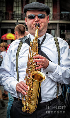 Musicians Royalty Free Images - Musician in the French Quarter - Nola Royalty-Free Image by Kathleen K Parker