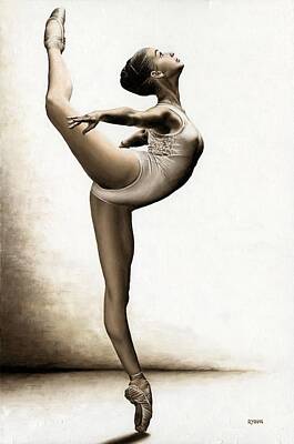 Sports Painting Royalty Free Images - Musing Dancer Royalty-Free Image by Richard Young
