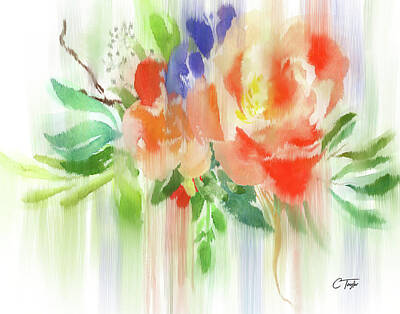 Roses Paintings - My Roses Gently Weep by Colleen Taylor