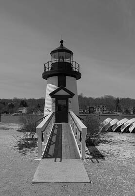 Kids Alphabet Royalty Free Images - Mystic Seaport Lighthouse Entry in Black and White Royalty-Free Image by Brian MacLean