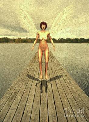 Nudes Digital Art - Naked Angel by Esoterica Art Agency