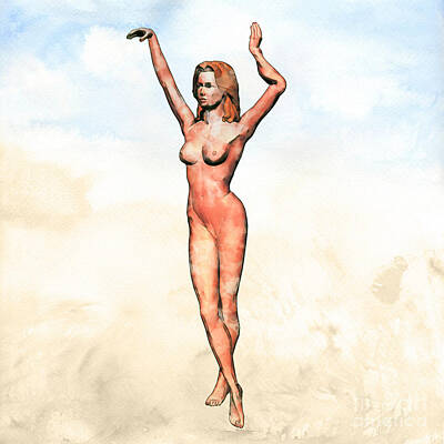 Nudes Digital Art - Naked Dance Pop Art by Mary Bassett by Esoterica Art Agency