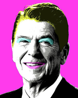 Politicians Digital Art Royalty Free Images - Nancy Reagan - Pink Royalty-Free Image by Gary Hogben