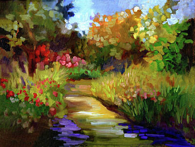 Wine Painting Rights Managed Images - Napa Summer Garden Royalty-Free Image by Sally Rosenbaum