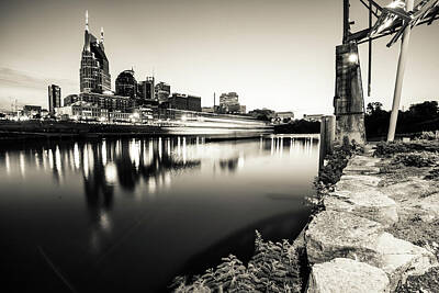 Skylines Royalty-Free and Rights-Managed Images - Nashville Skyline Monochromatic Contrasts by Gregory Ballos