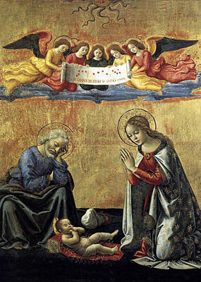 Maps Rights Managed Images - Nativity by Domenico ghirlandaio Royalty-Free Image by Munir Alawi