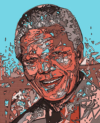 Politicians Digital Art Royalty Free Images - Nelson Mandela 3 Royalty-Free Image by Bekim M