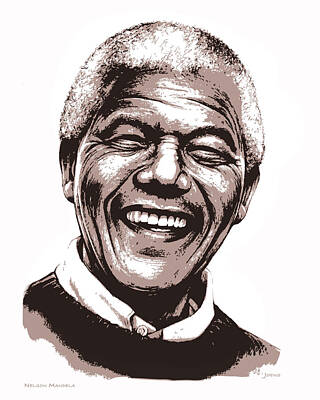 Celebrities Mixed Media Rights Managed Images - Nelson Mandela Royalty-Free Image by Greg Joens