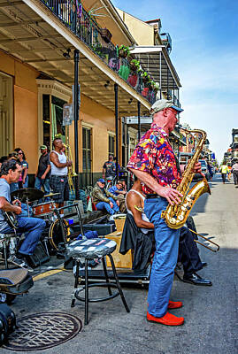 Jazz Royalty-Free and Rights-Managed Images - New Orleans Jazz Sax by Steve Harrington